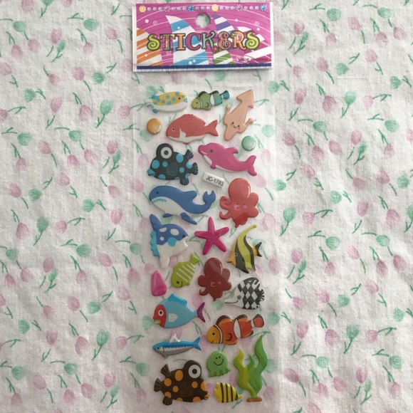 New 3D Sea Creatures Animal Sticker Sheet Set - Picture 2 of 2
